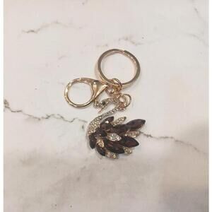 Swan Shaped Keychain In Brown